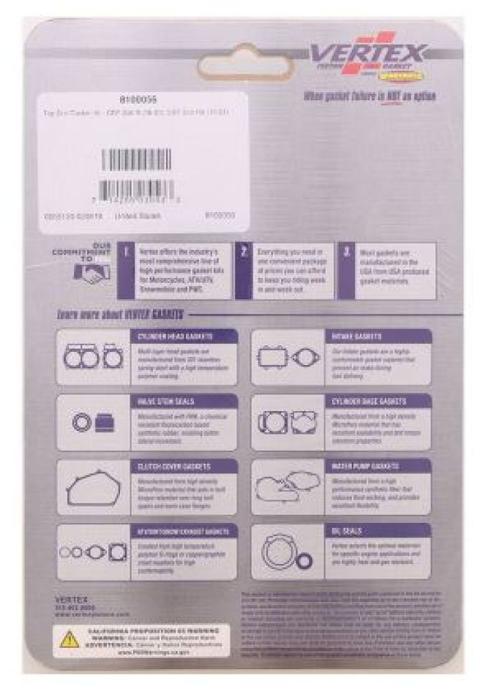 VERTEX TOP END GASKET KIT