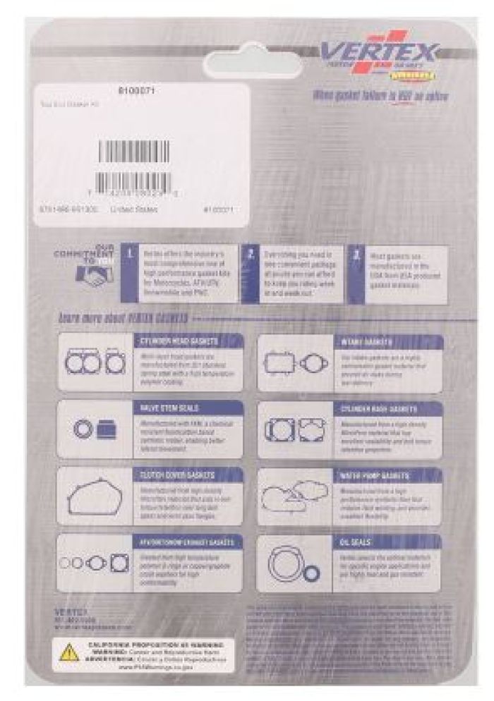 VERTEX TOP END GASKET KIT